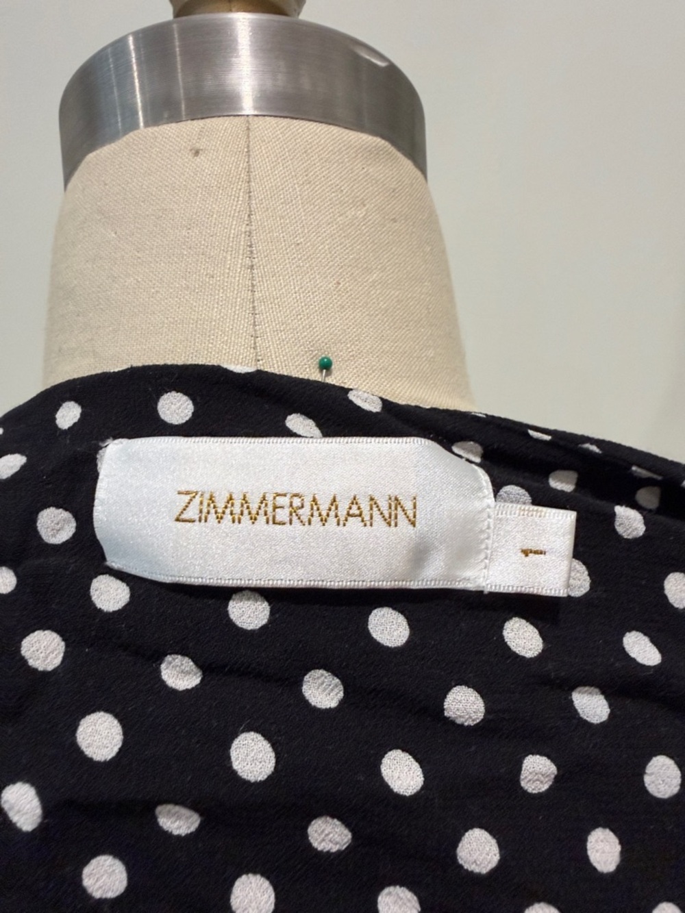 Zimmermann Black and White Polka Dot Wrap Mini Dress - Picture 2 of 5